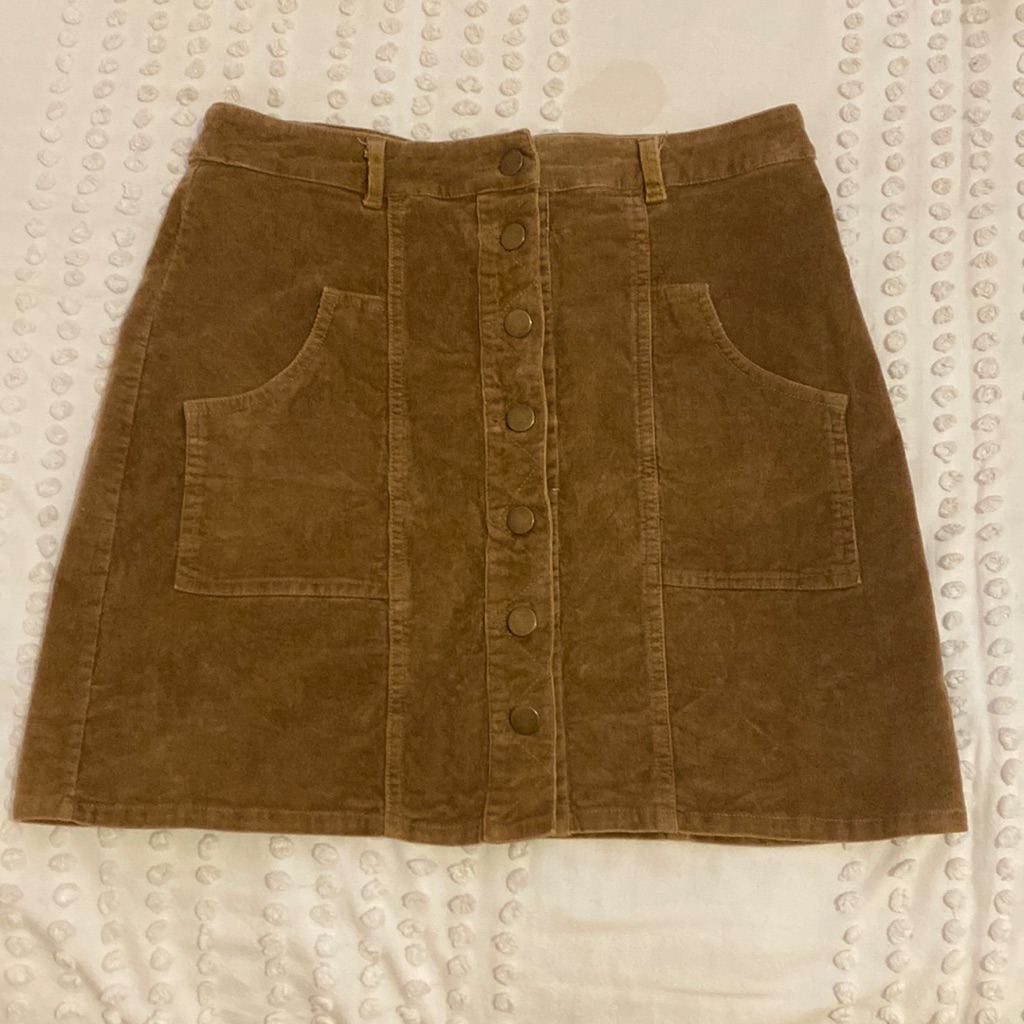 Corduroy Skirt Front Buttoned Down